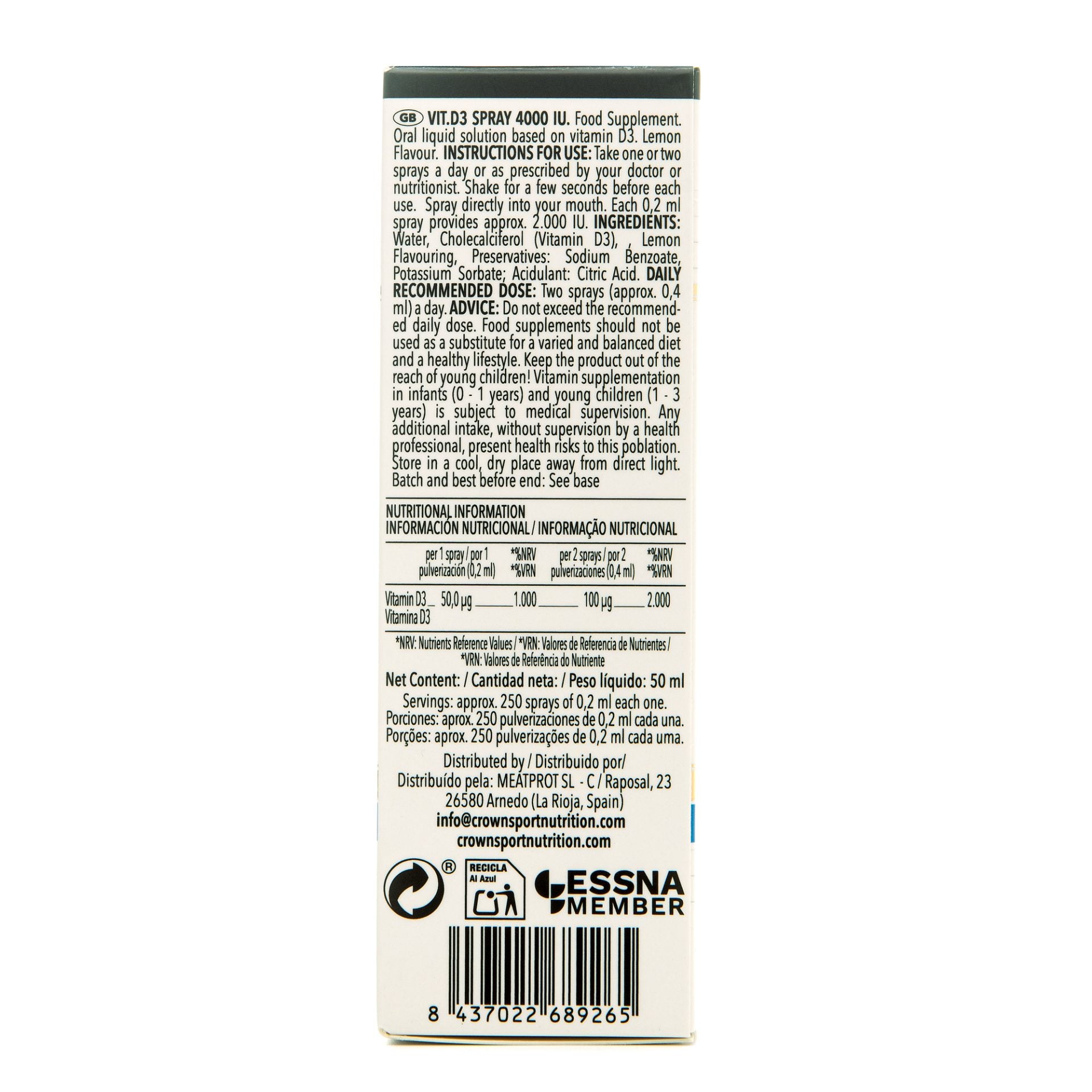 Vit D3 Spray 4000 IU RAW (no sweeteners) – product image 8