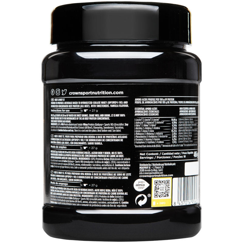 Beef & Whey ST (Vanilla flavor) - 486 g Tin (18 servings) – product image 3